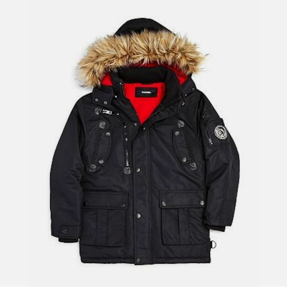 NWOT Diesel Toddler Boys Faux Fur Hooded Jacket Size 2T